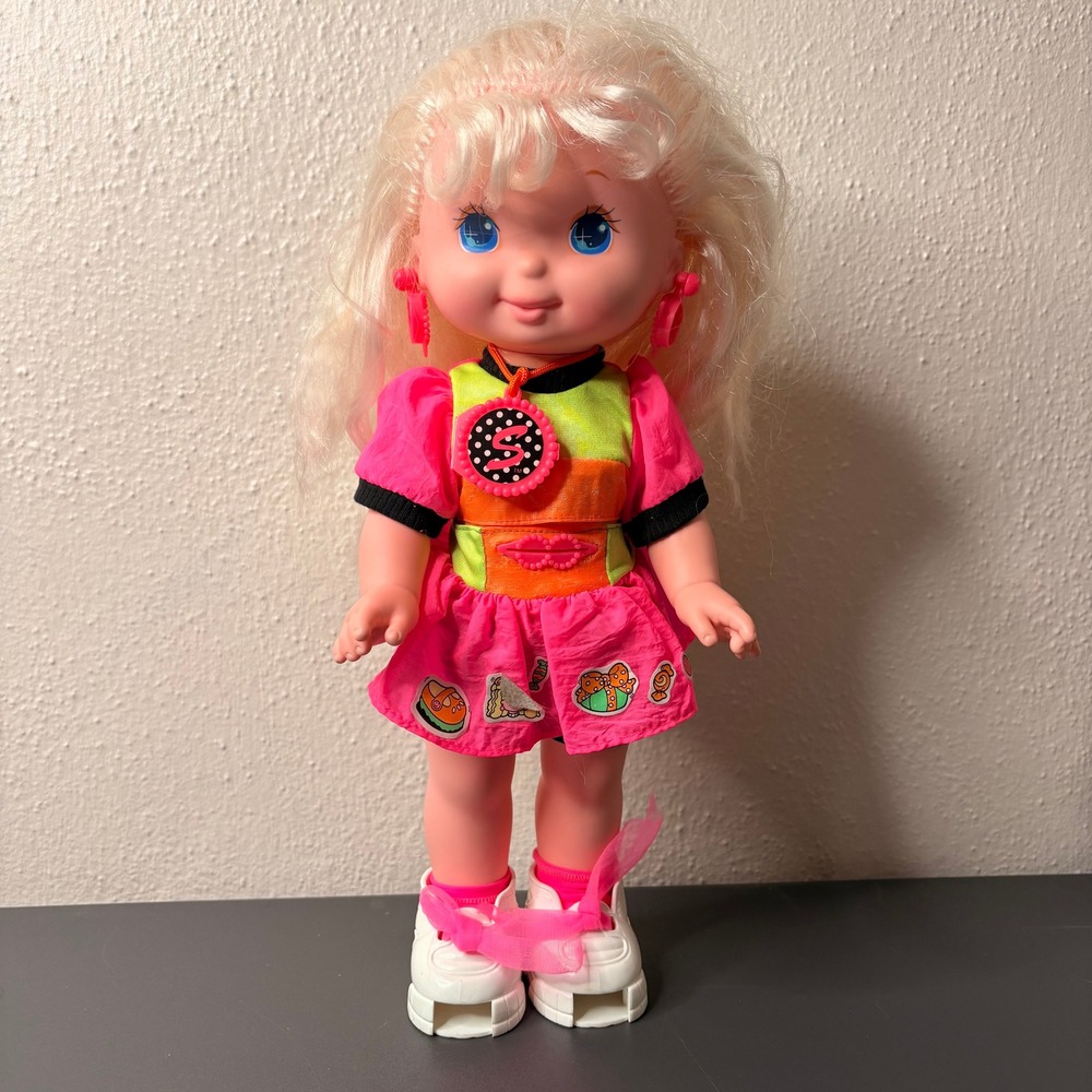 Shushybye Doll Kids 12in Pink Excellent Vintage Neon Outfit Crimped‎ Hair
